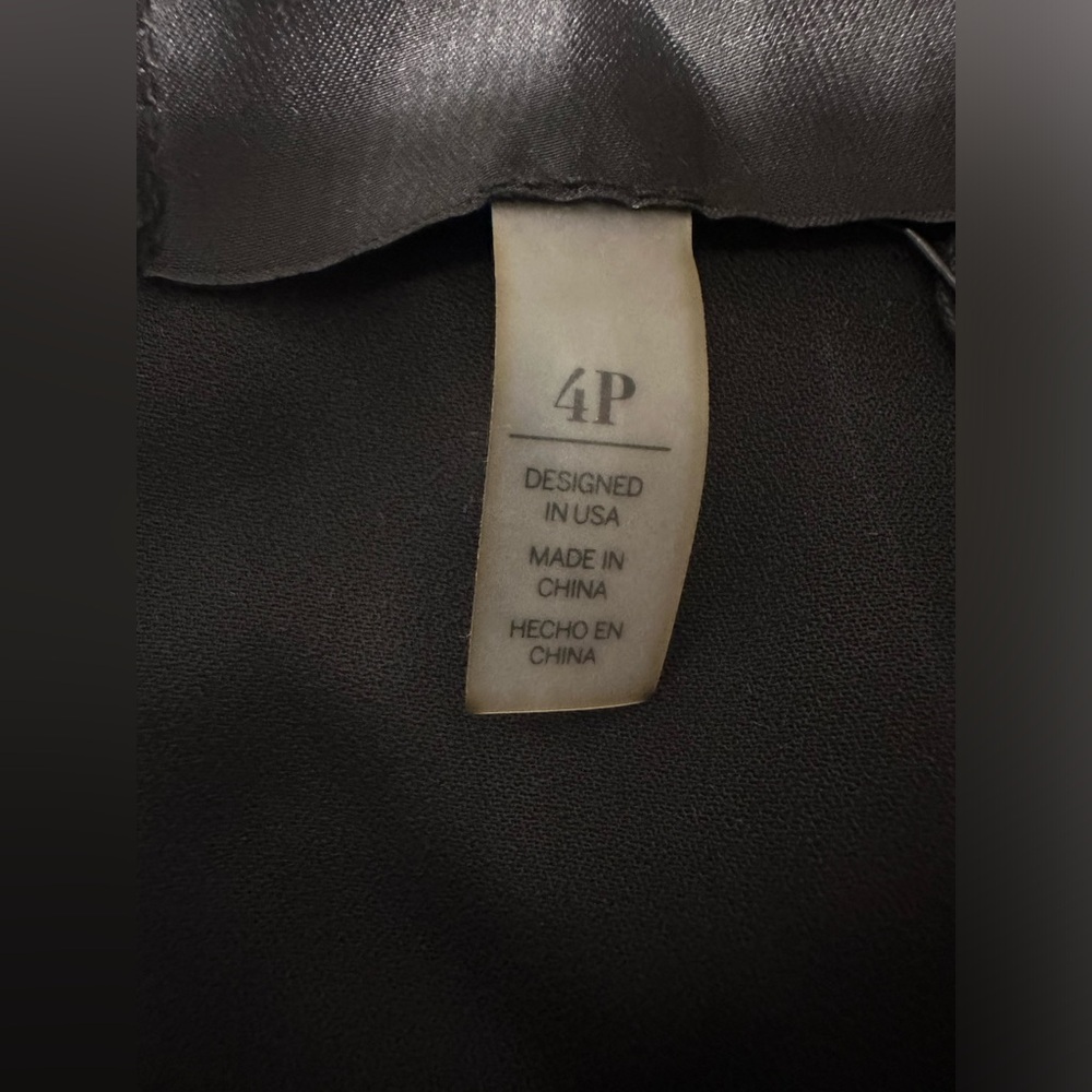 White House Black Market Sleeveless Draped Gown 4P Black V-Neck Chiffon Lined - Picture 14 of 16
